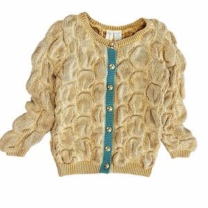VTG Matilda Jane Paint by Numbers Chunky Knit Granny Core Cardigan Sweater Sz 4